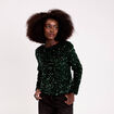 Blouse &agrave; sequins dos nou&eacute; vert fonc&eacute; femme