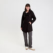 Manteau cintr&eacute; asym&eacute;trique noir femme