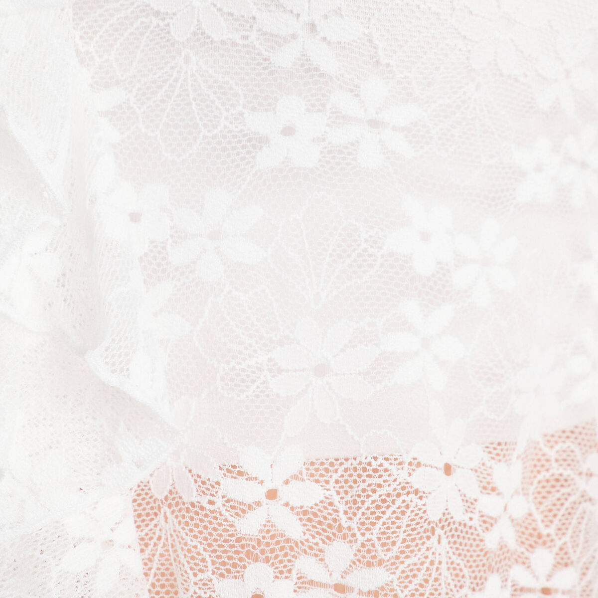 Débardeur dentelle et volants blanc femme