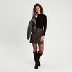 Jupe droite taille haute noir femme