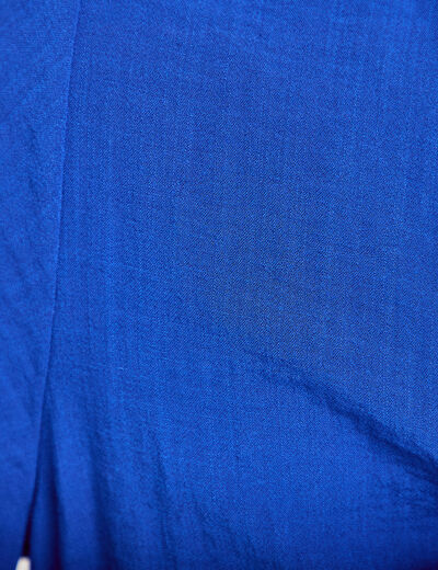 Robe &eacute;vas&eacute;e col v bleu electrique femme