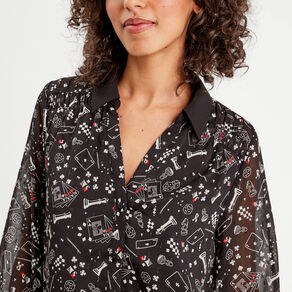 chemise manches longues noir femme Chemise manches longues noir femme