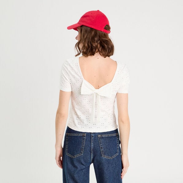 t shirt broderie anglaise ecru femme T-shirt broderie anglaise ecru femme