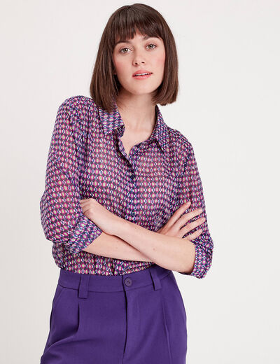Chemise manches longues beige femme