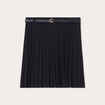 Jupe évasée plissée ceinturée noir femme