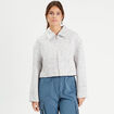 Veste courte oversize zippée blanc femme