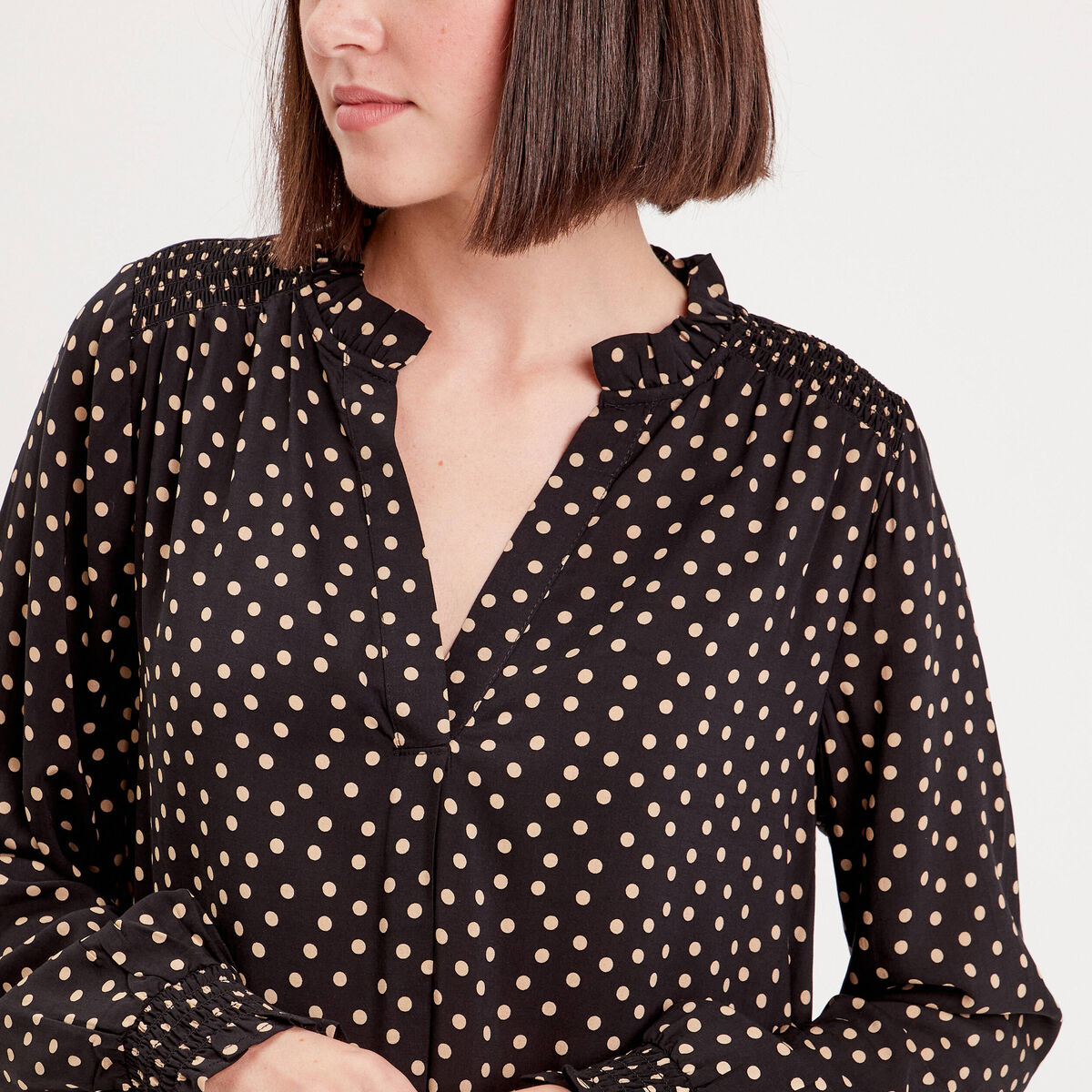 Chemise manches longues noir femme
