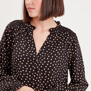 Chemise manches longues noir femme