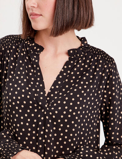 Chemise manches longues noir femme