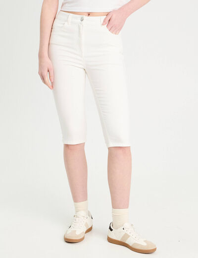 Pantalon capri ecru femme