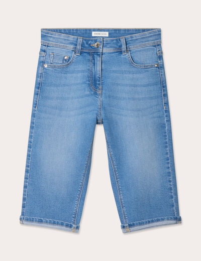 Bermuda skinny en jean denim double stone femme