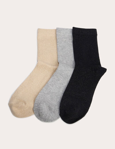 Lot de 3 paires de chaussettes noir femme