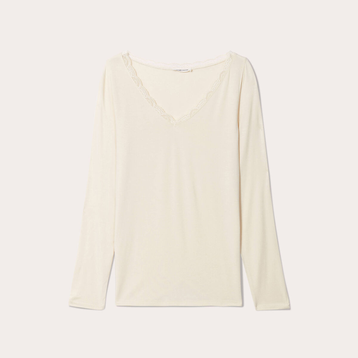T-shirt manches longues ecru femme