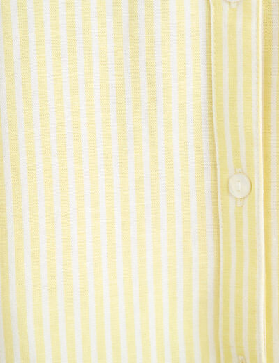Chemise col classique manches 3/4 jaune clair femme
