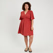 Robe évasée taille élastiquée vieux rose femme