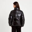 Doudoune col montant bas resserr&eacute; noir femme