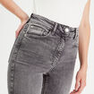 Jeans skinny taille haute denim gris femme