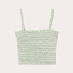 Bandeau smock&eacute; cropped vert femme