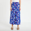 Pantalon large 3/4 taille standard bleu marine femme