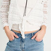 Gilet manches 3/4 ajouré blanc femme