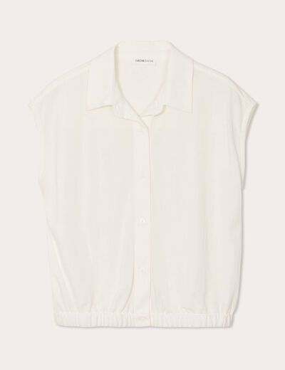 Chemise manches courtes ecru femme
