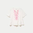 Blouse brod&eacute;e ecru femme