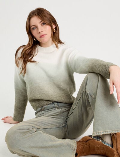 Pull manches longues vert pastel femme