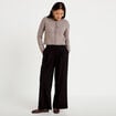 Pantalon large taille haute noir femme