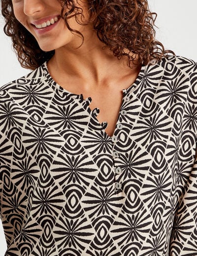 Blouse manches longues noir femme