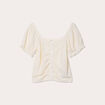 Blouse ajourée manches courtes ecru femme