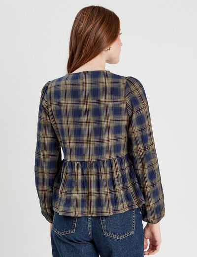Blouse avec noeuds vert kaki femme