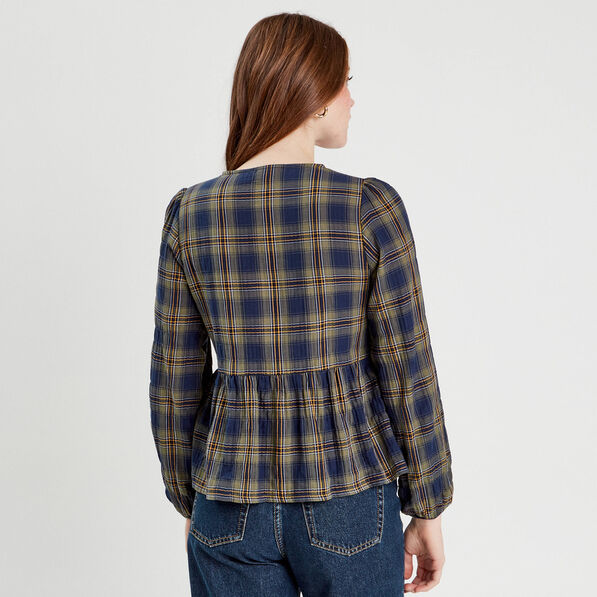 blouse avec noeuds vert kaki femme Blouse avec noeuds vert kaki femme
