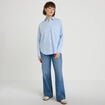 Chemise oversize col classique bleu ciel femme
