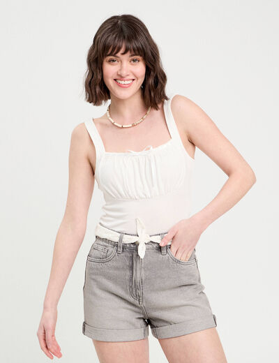 Bustier avec coques blanc femme