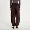 Pantalon bouffant taille standard marron femme
