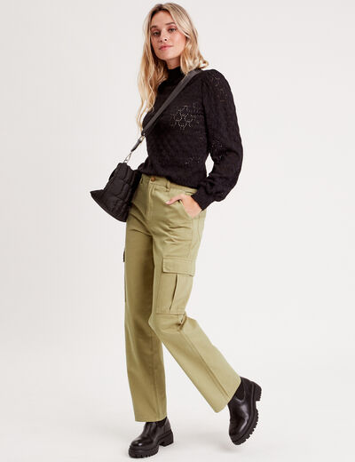 Pull manches longues noir femme