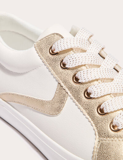Sneakers plates ecru femme