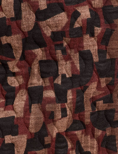Jupe droite matelassée marron cognac femme