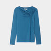 Blouse manches longues anneau bleu canard femme