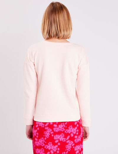Sweat à manches longues rose clair femme