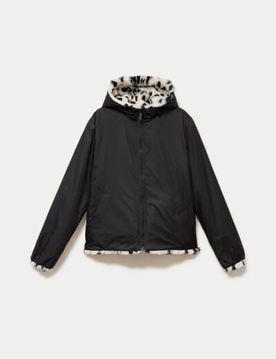 Parka r&eacute;versible &agrave; capuche blanc femme
