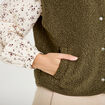 Gilet sans manches effet polaire vert kaki femme