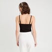Débardeur détails noeuds noir femme