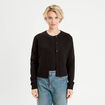 Gilet boutonné manches longues noir femme
