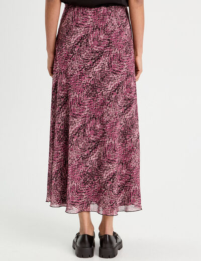 Jupe longue évasée vieux rose femme