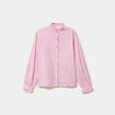 Chemise droite manches longues rose femme