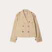 Trench court boutonné sable femme
