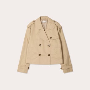 trench court boutonne sable femme Trench court boutonné sable femme