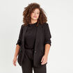 Veste blazer droite fluide noir femme