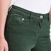 Jeans slim 5 poches vert fonc&eacute; femme